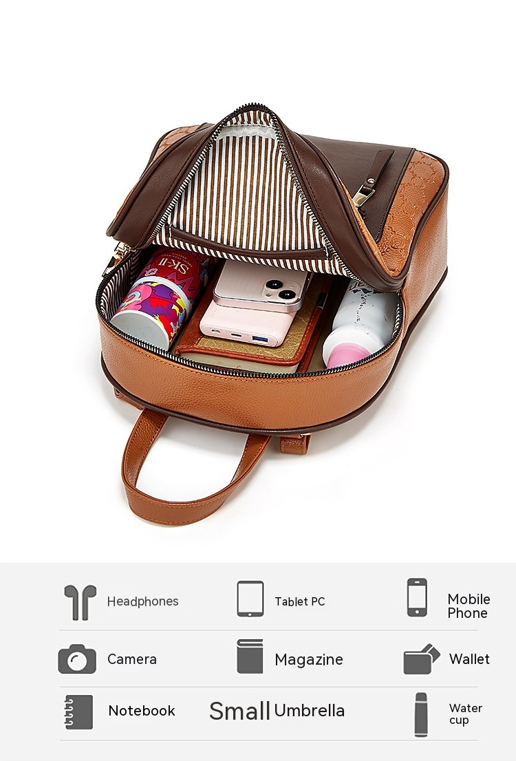 New Hot Selling Backpack Three Piece Set Mother Bag Fashion Backpack Diagonal Straddle Women's Bag Elegance Versatile_voghion.com