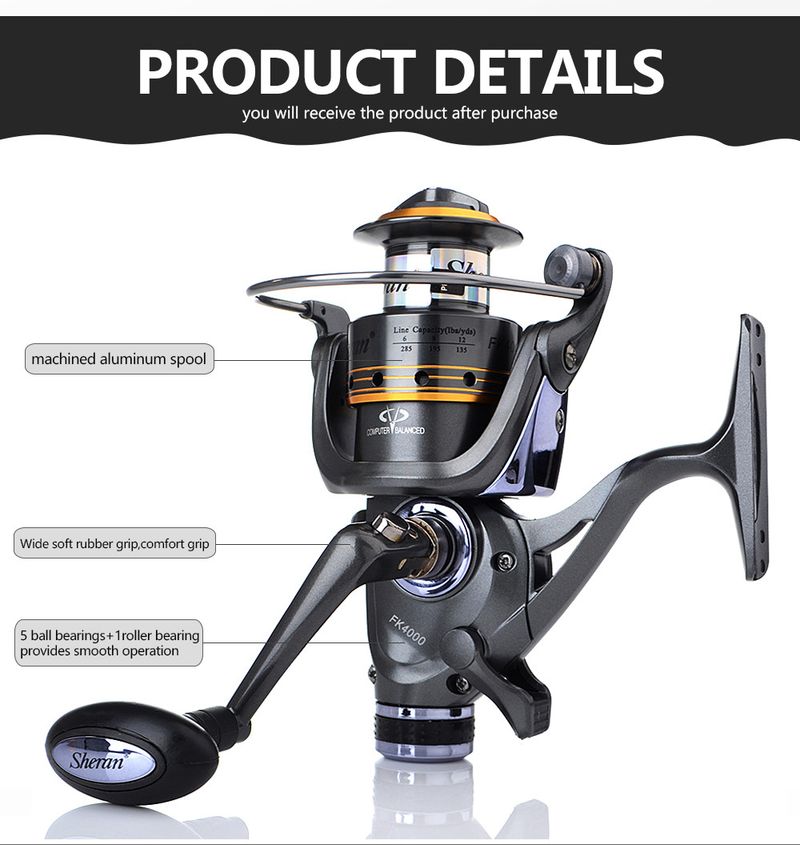 FISHKING Spinning Lure Full Metal Line Cup Crank Arm Canna da lancio lunga Mulinello da pesca in mare_voghion.com