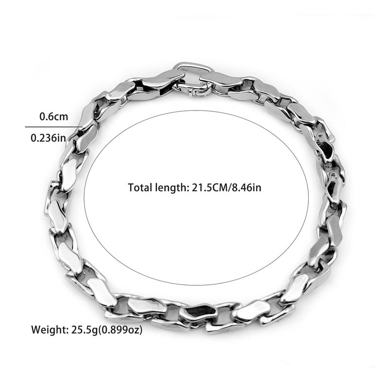 Acciaio inossidabile 6MM largo acciaio inossidabile coppia personalità Hip Hop catena braccialetto uomo_voghion.com