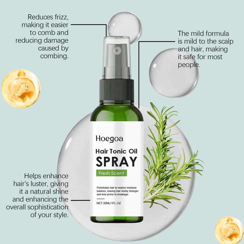Hoegoa Essential Oil Moisturizes Cares For Scalp, Hydrates And Strengthens Hair, Silky Smooth Hair Care Spray_voghion.com