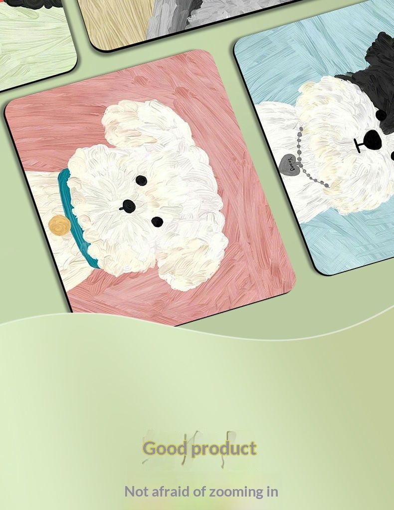 NeoGear Ölgemälde Welpenmaus Kleine Handgelenkauflage Niedliche Desktop Cartoon Mini Pad Büro Rutschfeste Schreibtischmatte_voghion.com