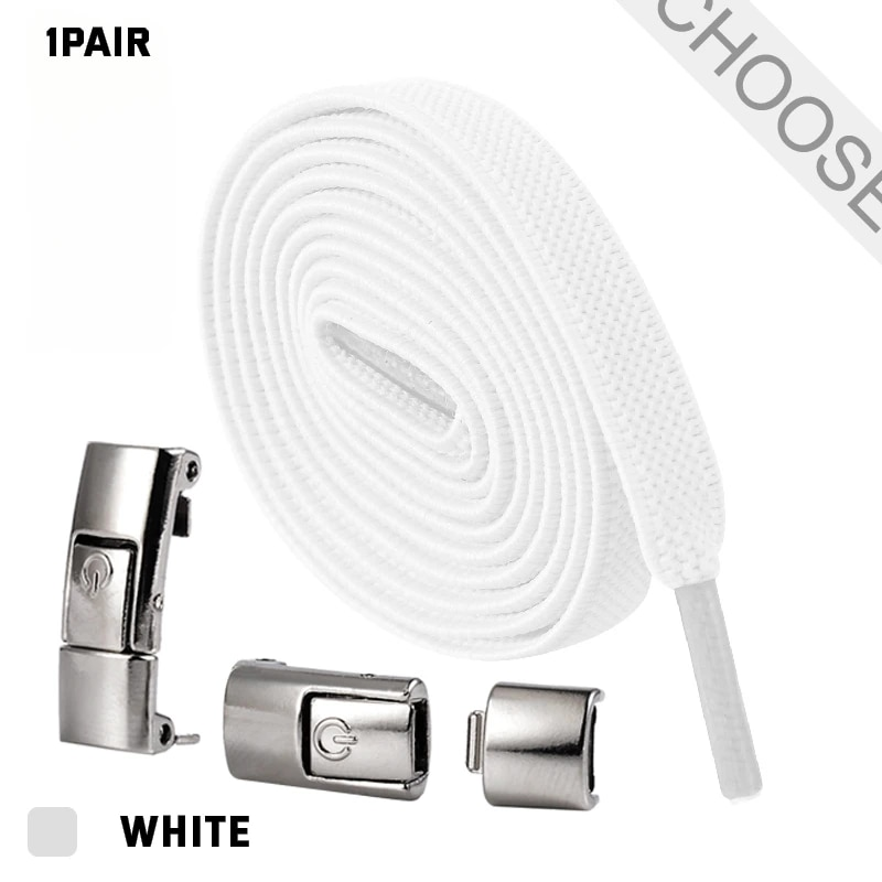 Nuovi Lacci Press Lock senza lacci Lacci elastici Sneaker 8MM Lacci piatti allargati senza lacci Lacci per scarpe per bambini per adulti per_voghion.com