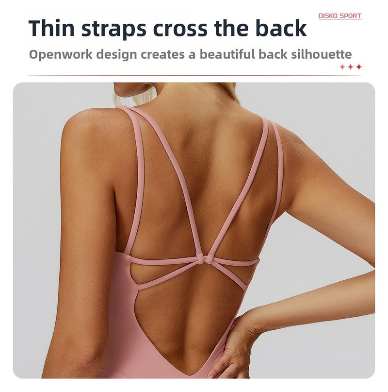 Zechuang Brushed Yoga Cross Back Flared Wide Leg Jumpsuit Running Sports Fitness Wear For Women 9506_voghion.com