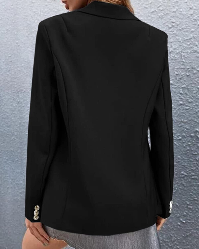 Women's Clothing Casual Long-sleeved Solid Color One-button Small Blazer Suit For Women_voghion.com