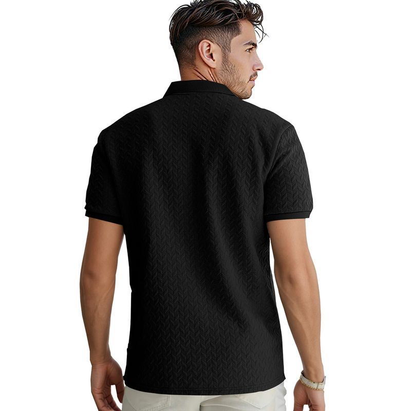 Herren Poloshirt Einfarbig Kurzarm Lässiges Slim Revershemd_voghion.com