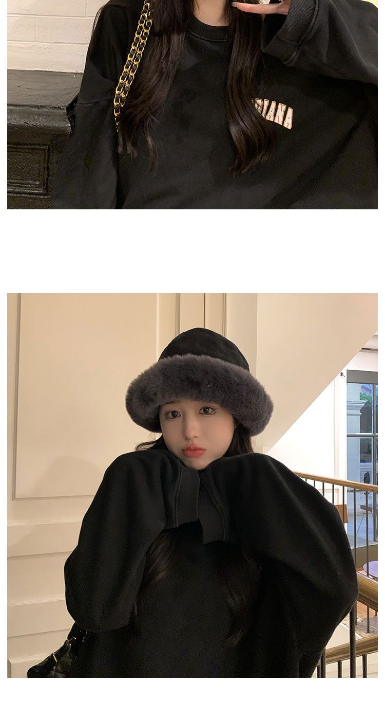 Sonbahar Ve Kış Kalın Peluş Şapka Çocuk Peluş Kova Şapkası Yuvarlatılmış Kenarları Zarif Ve Rüzgar Geçirmez Sıcak Kulak Korumalı Havza Şapkası_voghion.com