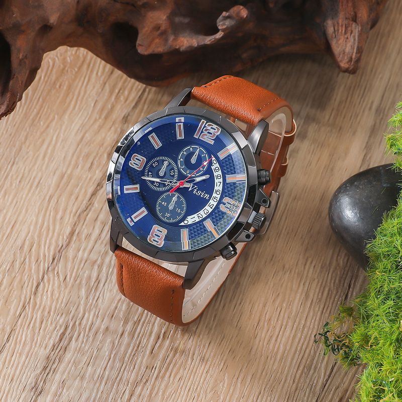 5pcs/set Men's Box Set Elegant Quartz Watch Sunglasses Belt Keychain Wallet Gift_voghion.com