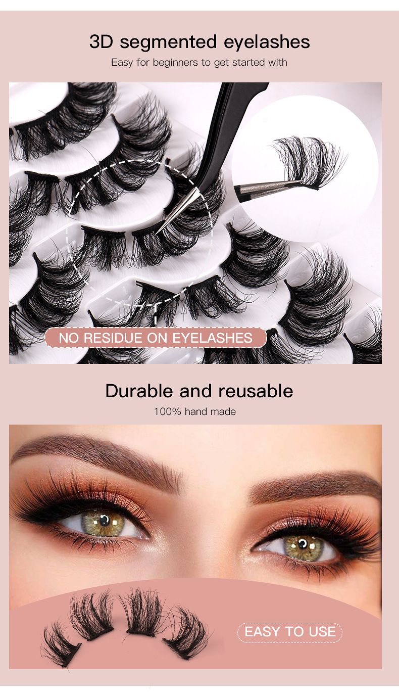 Lash extension set High mink hair false eyelashes thick curl section eyelashes simulate natural eyelashes_voghion.com