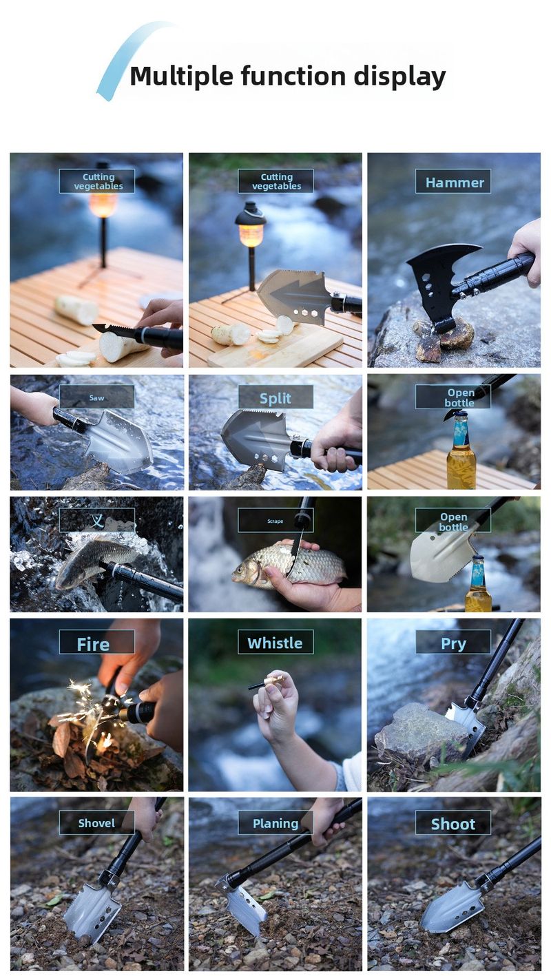 Outdoor Military Axe Hammer Set Camping Survival Car-Mounted Manganese Steel Folding Multi-Functional Engineer Shovel_voghion.com