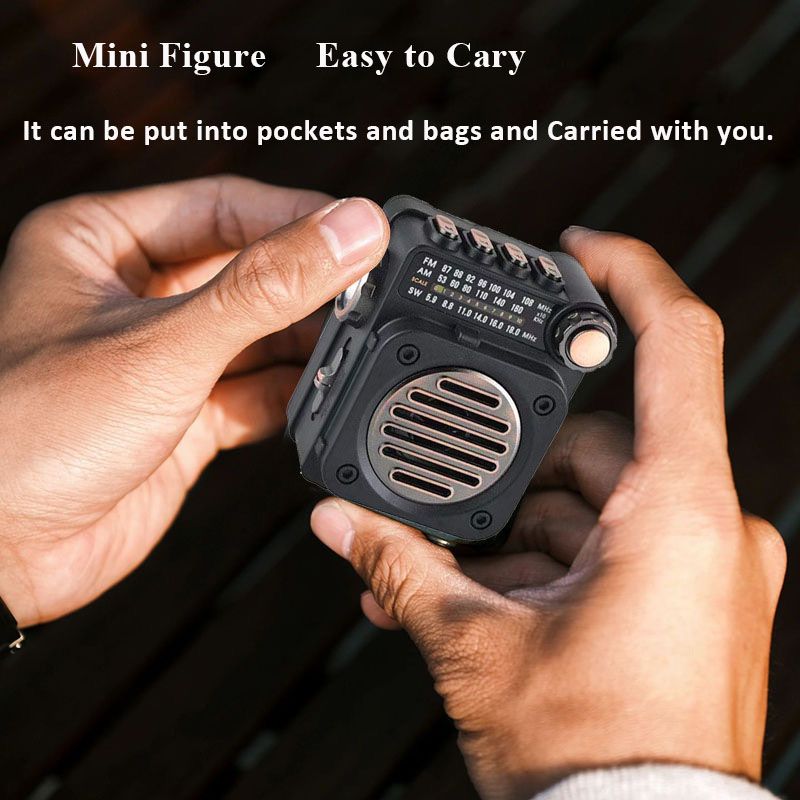 FM AM SW Stereo Radios Portable Pocket Mini Radio Receiver Multifunctional Wireless Bluetooth Music Player With LED_voghion.com