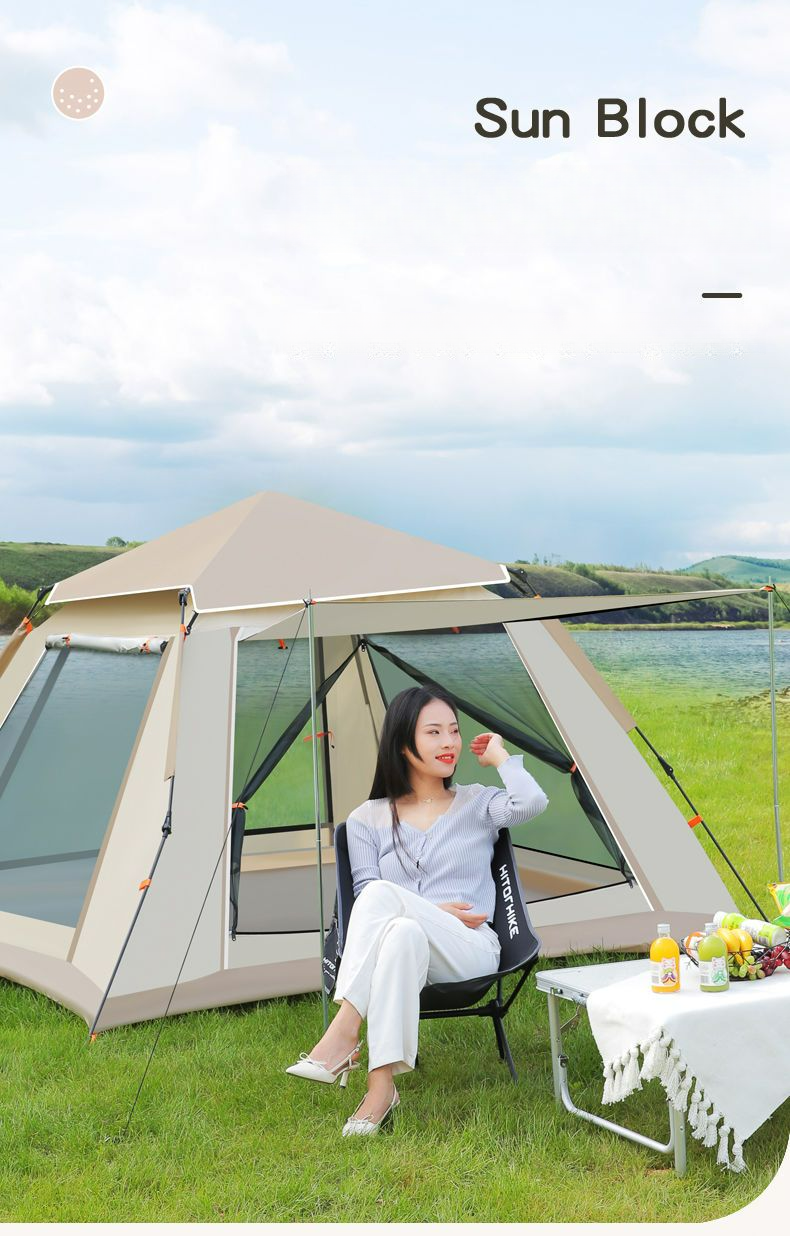 Outdoor Camping Zelt Familie Picknick Reise Sonnenschutz Faltbare Tragbare Automatische Regendicht_voghion.com