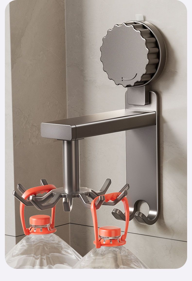 Mered Rotating Hook Suction Cup Storage For Spatulas And Spoons Wall-Mounted Hanging Rack Kitchen Utensil Organizer_voghion.com