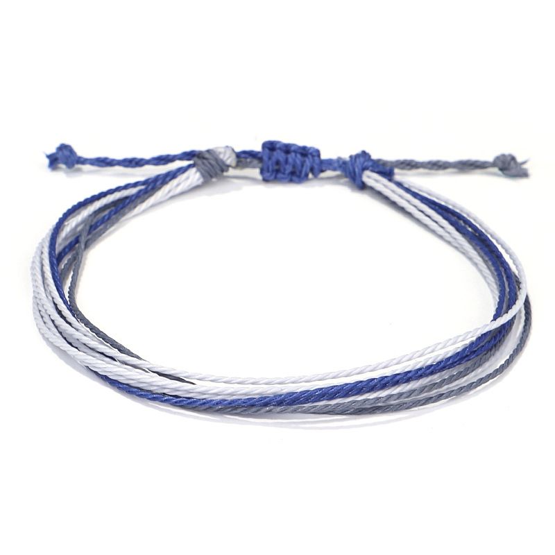 New Bohemian Vacation Style Colorful Wax Thread Handmade Woven Anklet_voghion.com