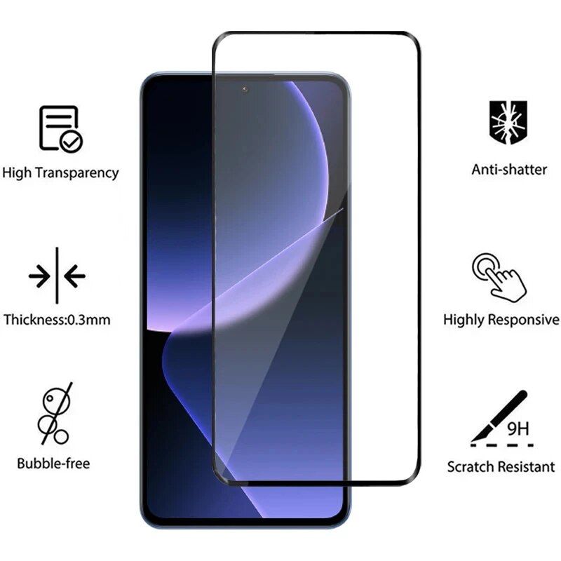 4PCS Tempered Xiaomi 13T 12T 11T 10T 9T Screen Protector For Mi 11 Lite 5G Black Shark 5 4 Pro Full Cover Glass_voghion.com
