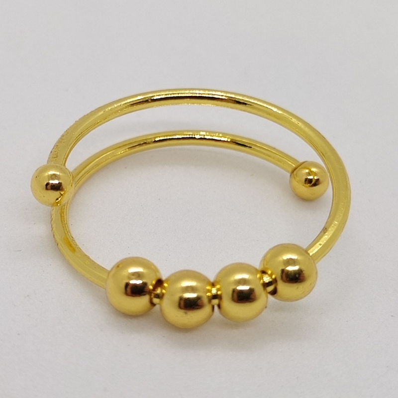 Rotierende Perlenringe aus Edelstahl, Anti-Angst-Ring, verstellbare rotierende Anti-Stress-Ringe für Frauen und Männer, Modeschmuck_voghion.com