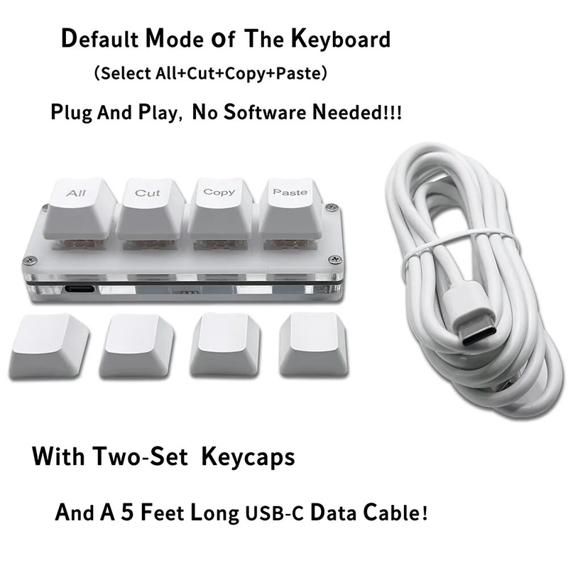 Mini 4-Key Select All Cut Copy Paste ro Pad Ctrl A X C V Shortcut One Handedboard RGB Gaming Mechanicalboard OSU_voghion.com