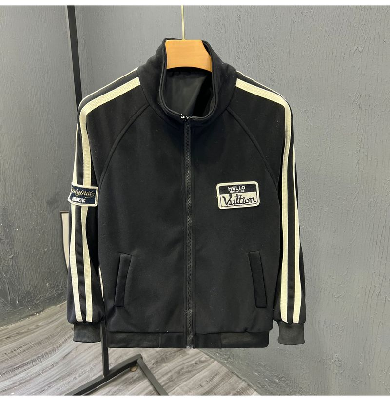 Trendy Brand Two Bar Decorative Standing Collar For 2023 Spring Autumn Season New Men's Sports And Leisure Hoodie Jacket_voghion.com