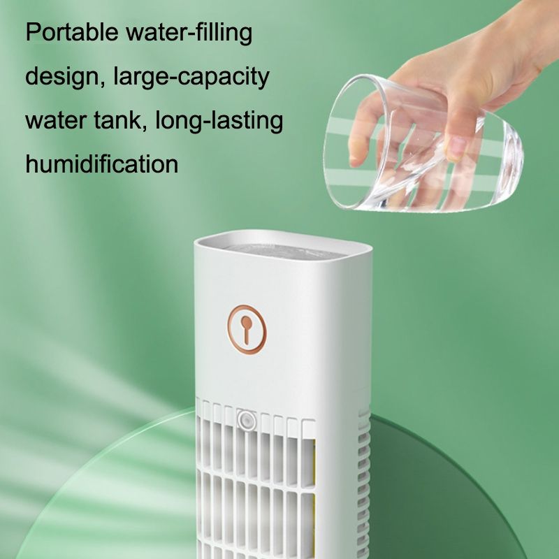 D3 Home USB léghűtő, víz hozzáadású asztali toronyventilátor, párásító, permetező ventilátor (fehér)_voghion.com