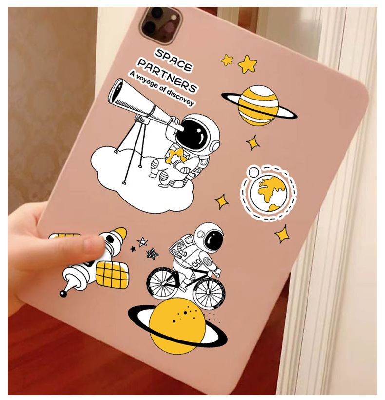 Cartoon Cute Astronaut Luggage Travel Laptop Phone Case IPad Tablet Stickers_voghion.com