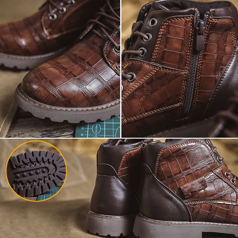 2024 Autumn New Martin Durable British Style Short Mid-top Men's Leather Boots_voghion.com