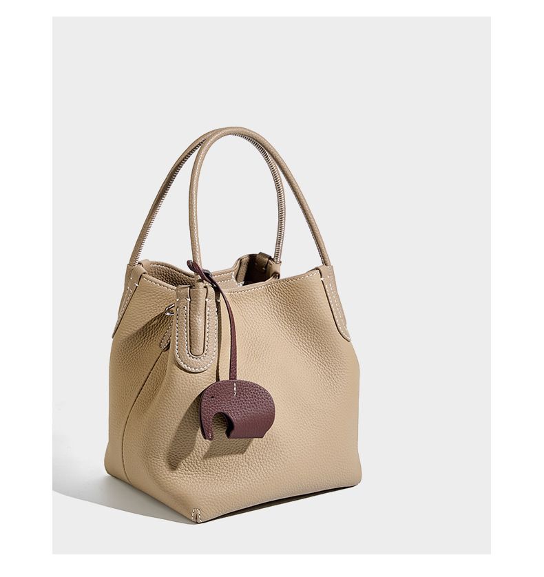 Sommermode Echtleder Eimer Tasche Nische Erste Schicht Rindsleder Retro Eine Schulter Crossbody Handheld Gemüse Korb Tasche_voghion.com