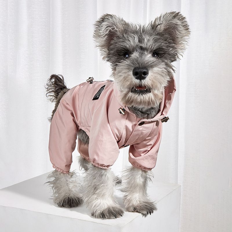 Dog Raincoat, Puppy Jumpsuit, Waterproof Jacket, Bulldog Small And Medium-sized Dog Clothing, Hooded Raincoat For By PawParty Store_voghion.com