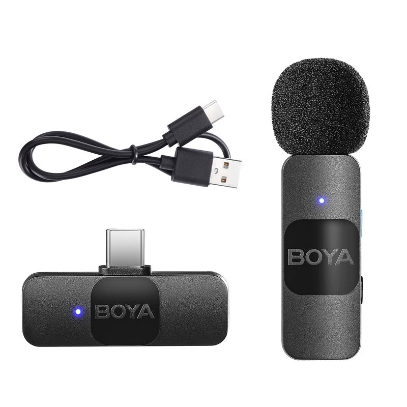 BOYA BY-V Professional Wireless Lavalier Mini Microphone for iPhone iPad Android Live Broadcast Gaming Recording_voghion.com