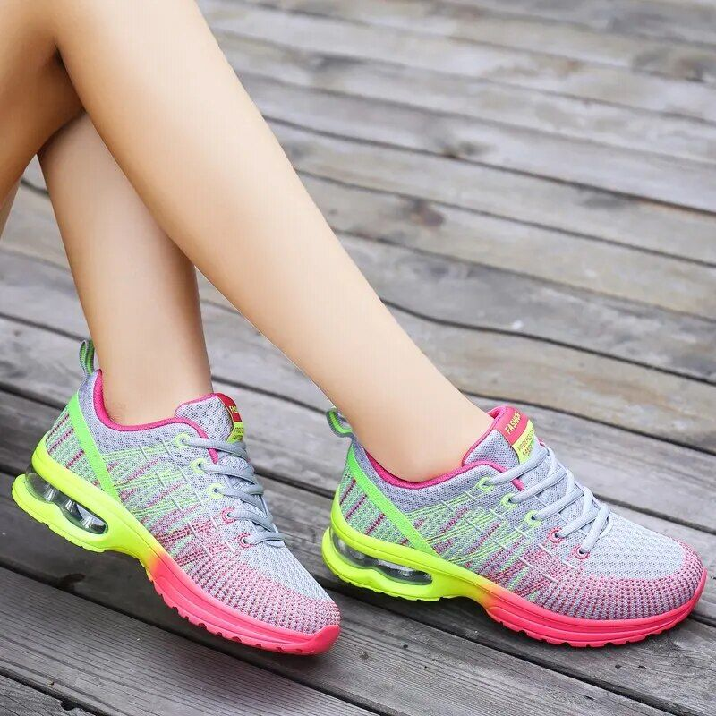 Corsa per le donne Scarpe da ginnastica da jogging elastiche per esterni con cuscino d'aria Scarpe sportive da tennis_voghion.com