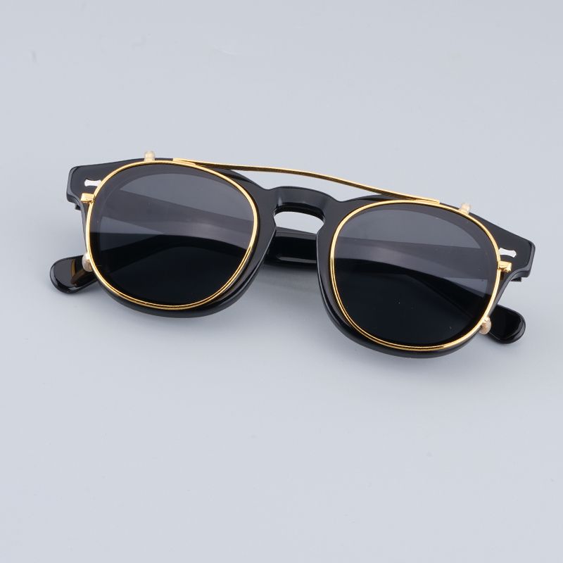 Uued saabumised Jaapani klapiga ümmargused Uv400 atsetaat päikeseprillid meestele vintage klassikalised prilliraamid naistele õues kasutatavad moeprillid_voghion.com