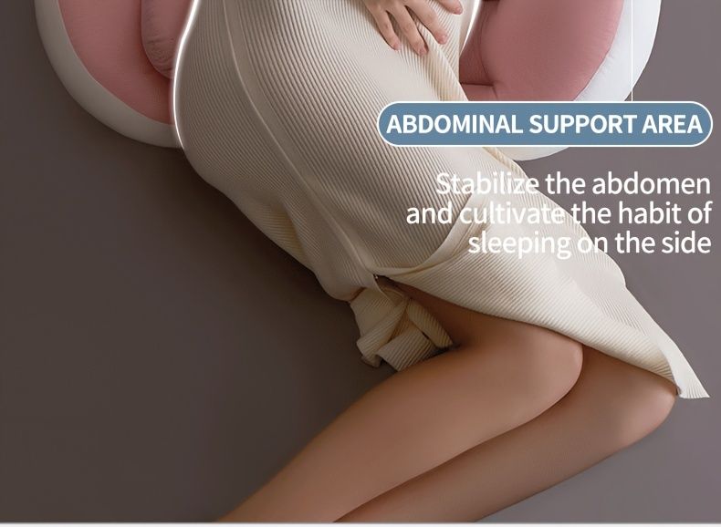 Adjustable U-Shaped Maternity Pillow - Medium Soft Polyester Fiber With Back, Lumbar & Belly Support - Multifunctional Pregnancy Sleeping Aid Cushion_voghion.com