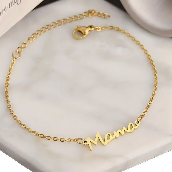 Bracelet lettre Mama pour femme, tendance 2025, cadeau idéal pour la fête des mères_voghion.com