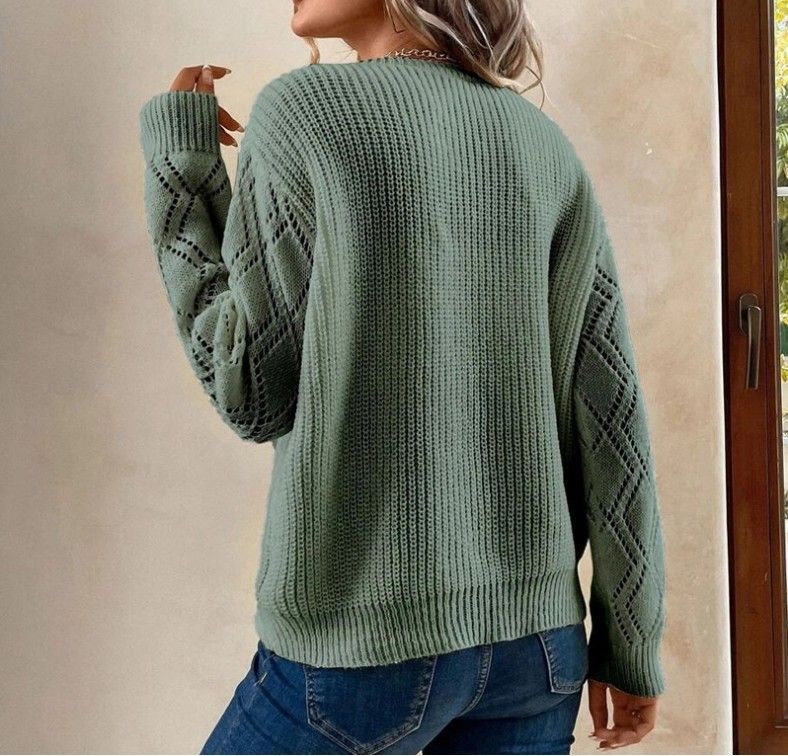 Maglioni con scollo a V maglioni larghi e casual da donna_voghion.com
