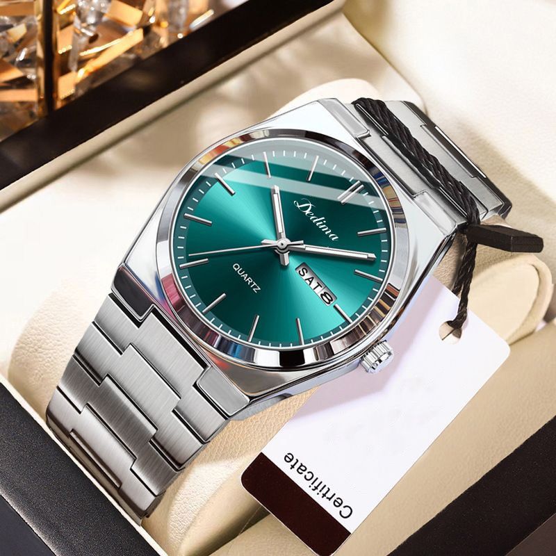 Men's Ultra-Thin Stainless Steel Quartz Watch With Luminous Hands, Waterproof & Elegant Design For Business And Casual Wear_voghion.com