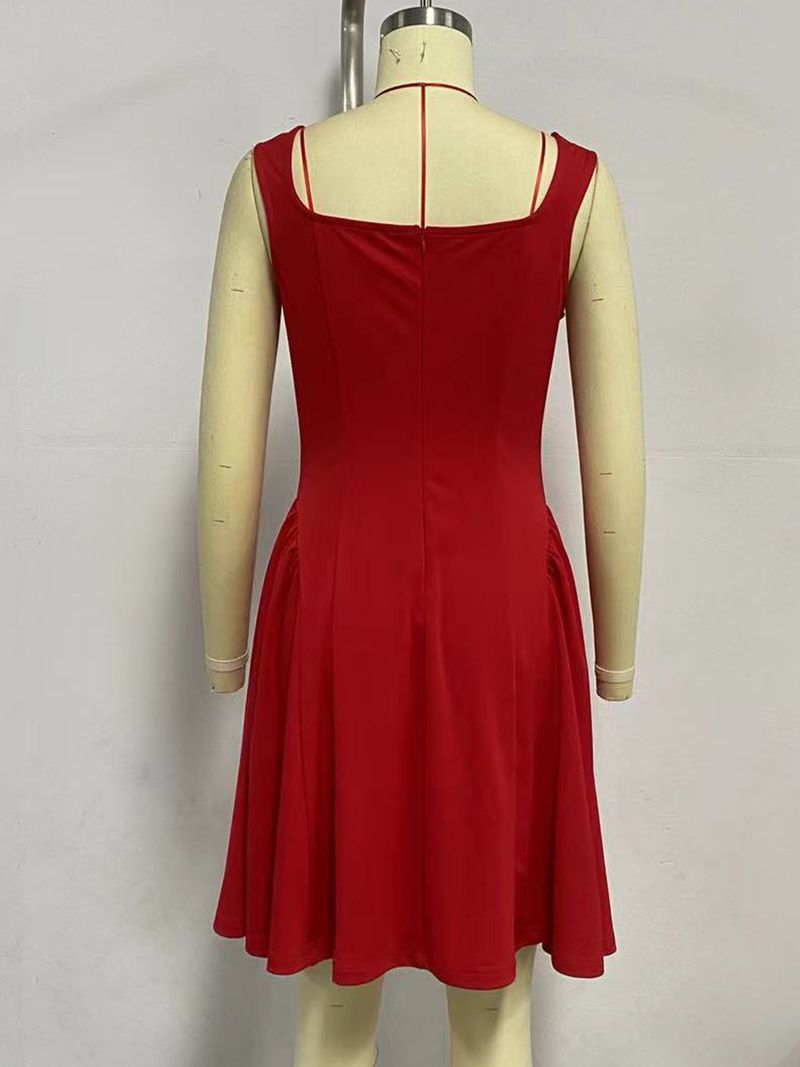 Roupas femininas verão 2025 novo vestido slim fit com costas nuas sem mangas colete e saia camisola_voghion.com