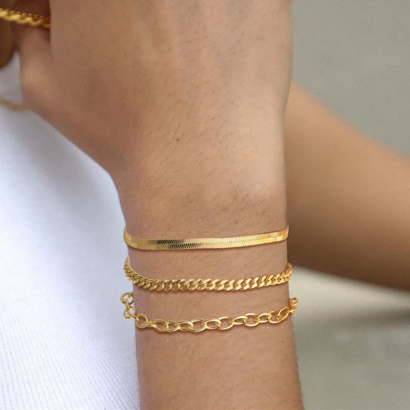 Braccialetto bohémien multistrato regolabile con catena a forma di cuore, stile punk a forma di serpente e osso, con personalità mista_voghion.com
