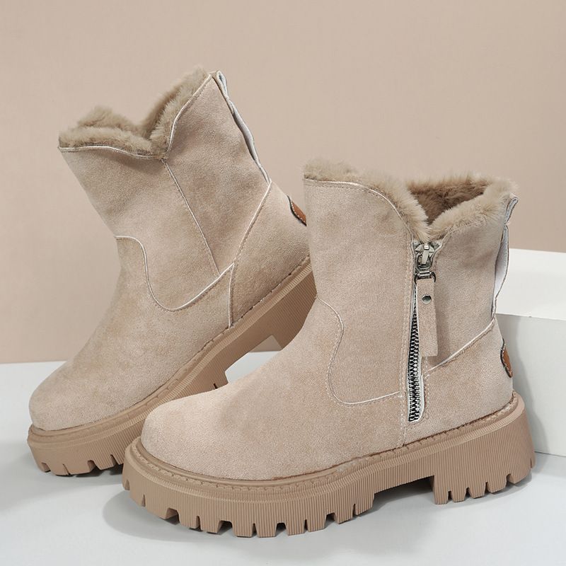 Snow 2024 Winter New Plush Lined Warm Cotton Shoes Plus Size Women's Boots_voghion.com