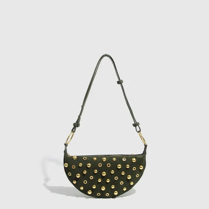Eyelet Rivet Heavy Craft Polka Dot Crossbody Punk Style Shoulder Metallic Women's Bag_voghion.com