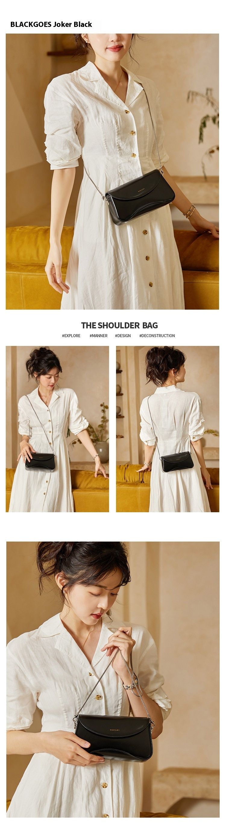 Crowd Commuter Crossbody Women's Made of Genuine Leather with High Quality Feeling Square 2024 New Fashion Chain Single_voghion.com