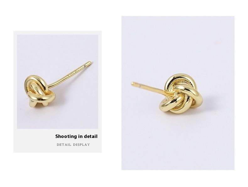 Tiqi S Pure Zilveren Niche Design Voor Vrouwen, Japanse En Koreaanse Minimalistische Stijl, Coole Stijl Knoop Veelzijdige Oorbellen_voghion.com