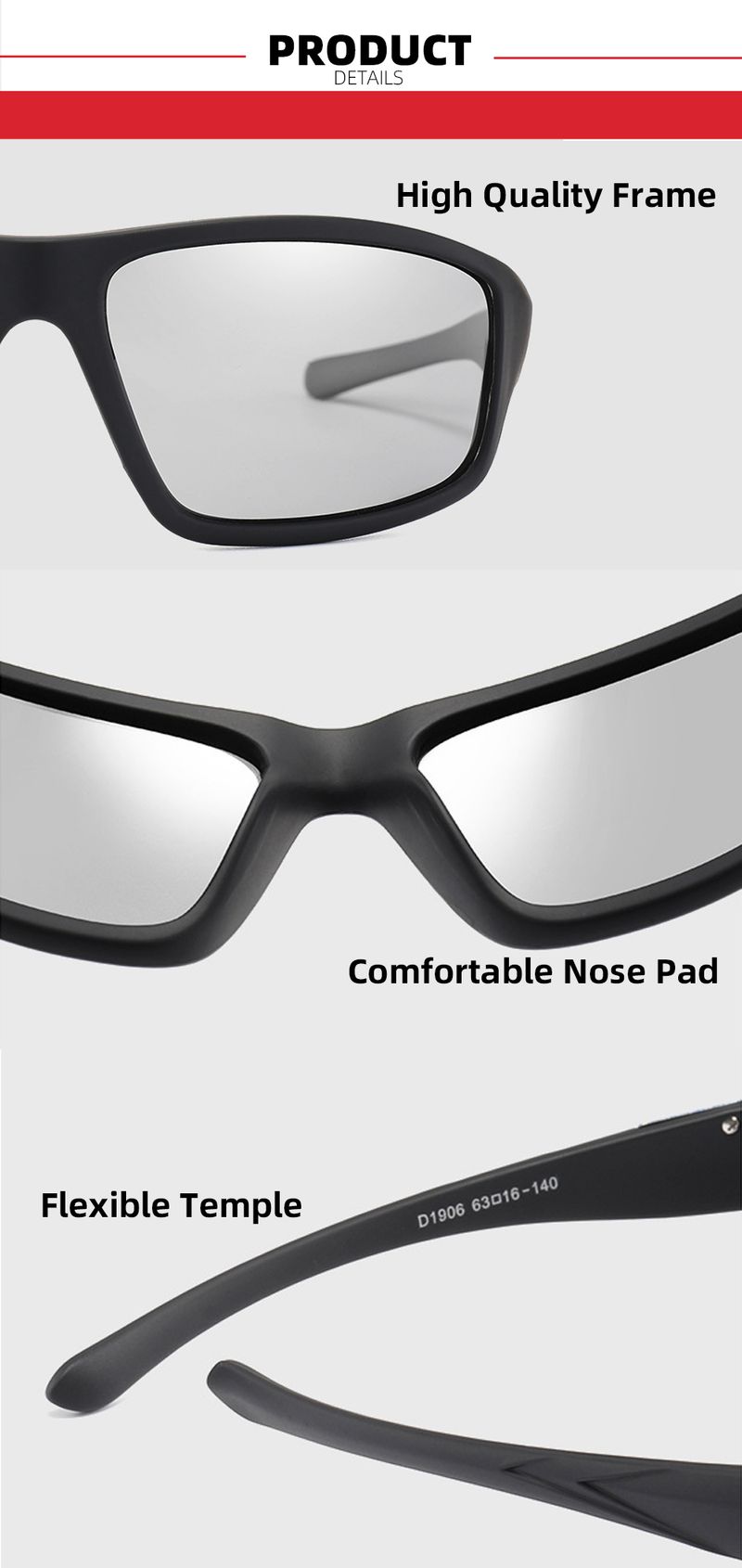 Nye Vivibee menn fotokrom svart sportsbriller kvinner fargeendring polarisert kjøring 2024 misfarging solbriller_voghion.com