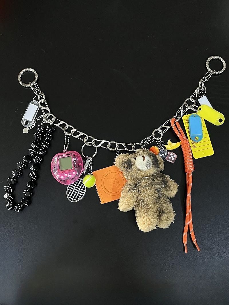 Original Multi Element Long And Complex Bear Bag Chain Bag Pendant Niche High End Bag Pendant Cross Border E Commerce_voghion.com
