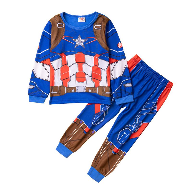 Ropa infantil de primavera y otoño para niños, conjunto de pijama de 2 piezas para fiesta de Halloween, traje de casa con forma de héroe_voghion.com