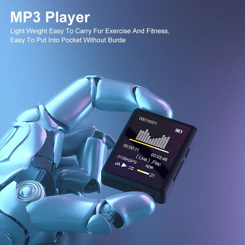 Portable MP3 Player Bluetooth 5.0 Music Stereo Speaker Mini MP4 With LED Screen Recording For Walkman_voghion.com
