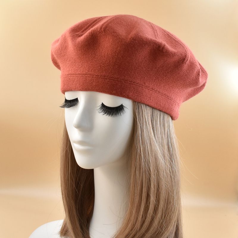 Unisex Hat knitted striped painter hat Beret Lady little Freshbud hat_voghion.com