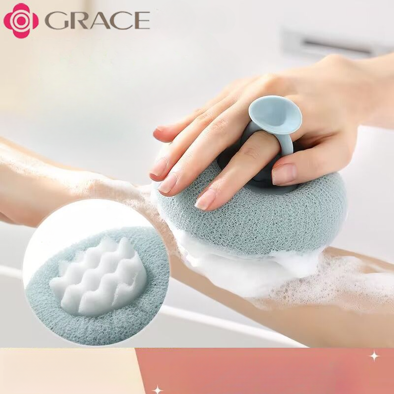 Jialiya con ventosa, manufatto da bagno, spazzola per la rimozione dello sporco da massaggio, asciugamano, resistente palla da bagno in spugna_voghion.com