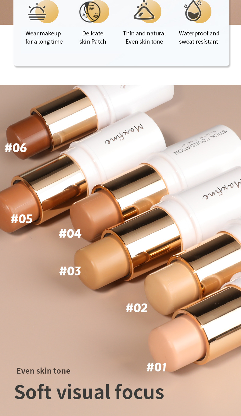 Maxfine nouveau produit de beauté correcteur bâton maquillage contrôle de l'huile fond de teint hydratant crème de maquillage_voghion.com