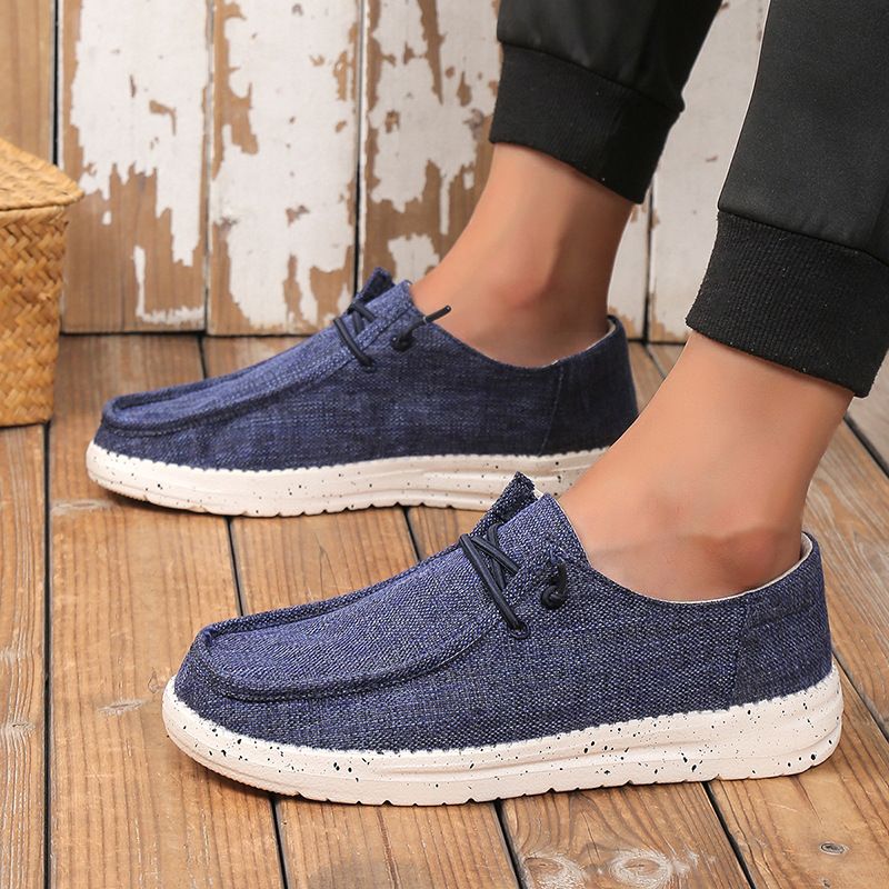 Mocassins en toile grande taille pour hommes_voghion.com