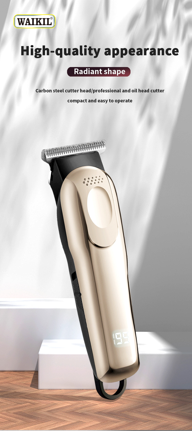 LCD digitaalekraaniga juukselõikusmasin juuksurisalongi jaoks spetsiaalne USB-laetav elektriline juukselõikusmasin juuksefrees_voghion.com