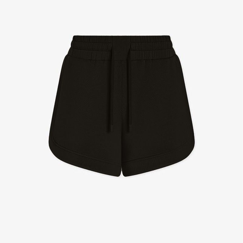 001 Cross-Border Solid Color Half-Zip Square Neck Top Sleeveless Drawstring High-Waist Shorts Copper Ammonia Silk Air Layer_voghion.com