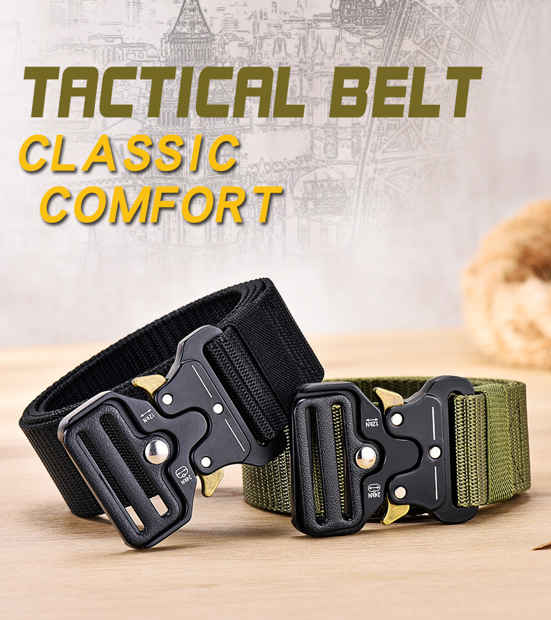 Men's Belts Men's Tactical Belt Cobra Functional Outdoor Nylon Buckle Belt Alloy Buckle Men's Canvas Overalls Belt_voghion.com